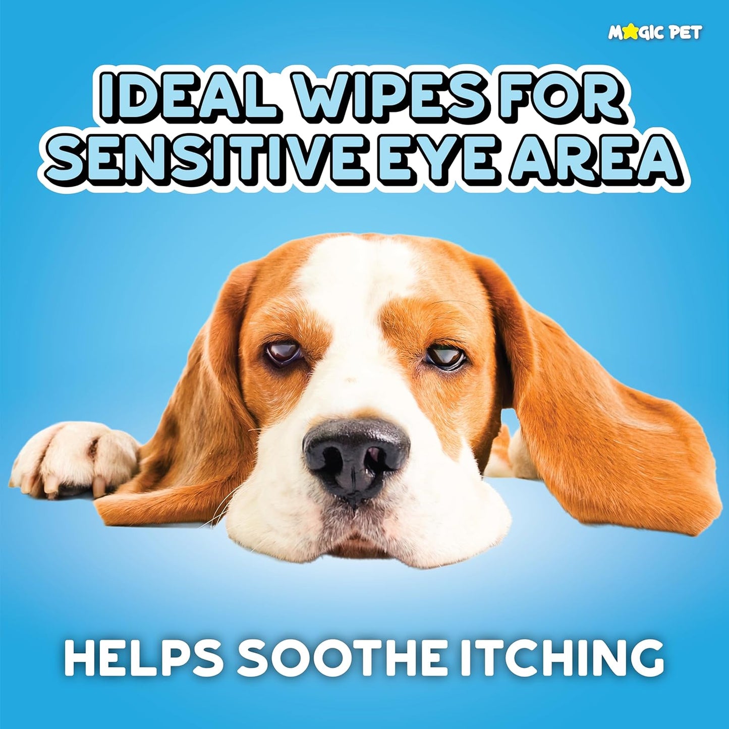 Magic Pet Hypoallergenic Eye Cleaner Wipes for Dogs & Cats, 120 Count.