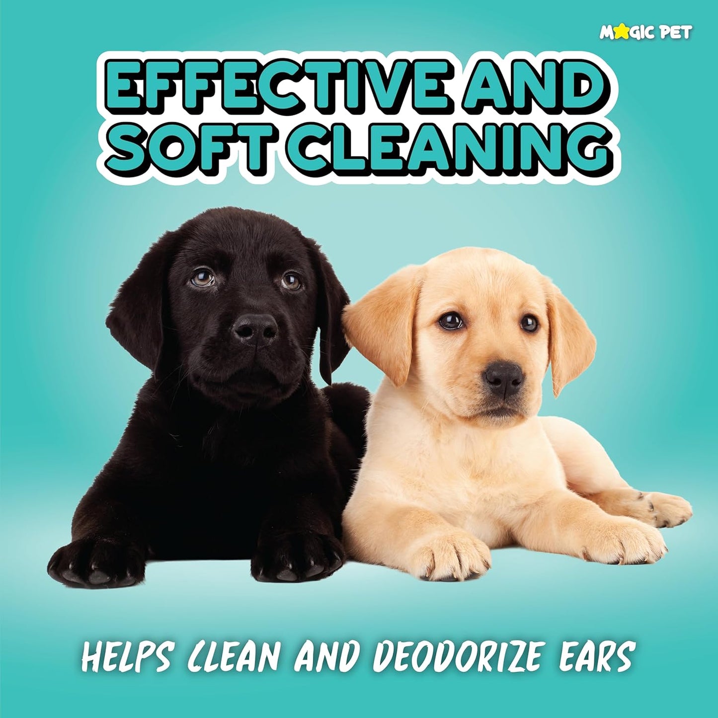 Magic Pet Hypoallergenic Ear Cleaner Wipes for Dogs & Cats, 120 Count