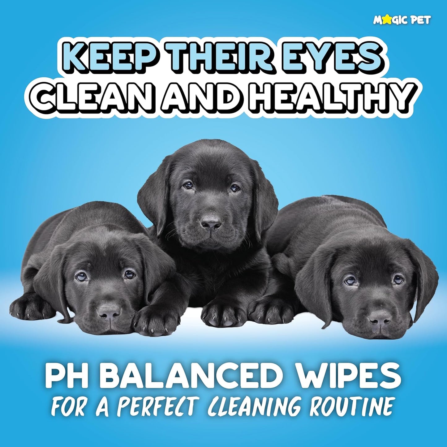 Magic Pet Hypoallergenic Eye Cleaner Wipes for Dogs & Cats, 120 Count.