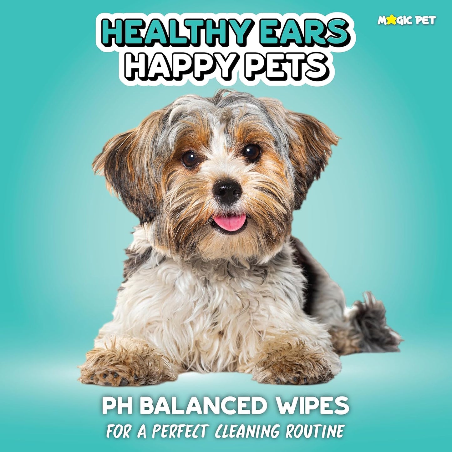 Magic Pet Hypoallergenic Ear Cleaner Wipes for Dogs & Cats, 120 Count