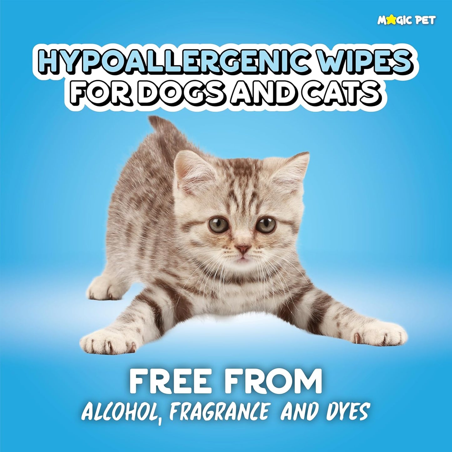 Magic Pet Hypoallergenic Eye Cleaner Wipes for Dogs & Cats, 120 Count.