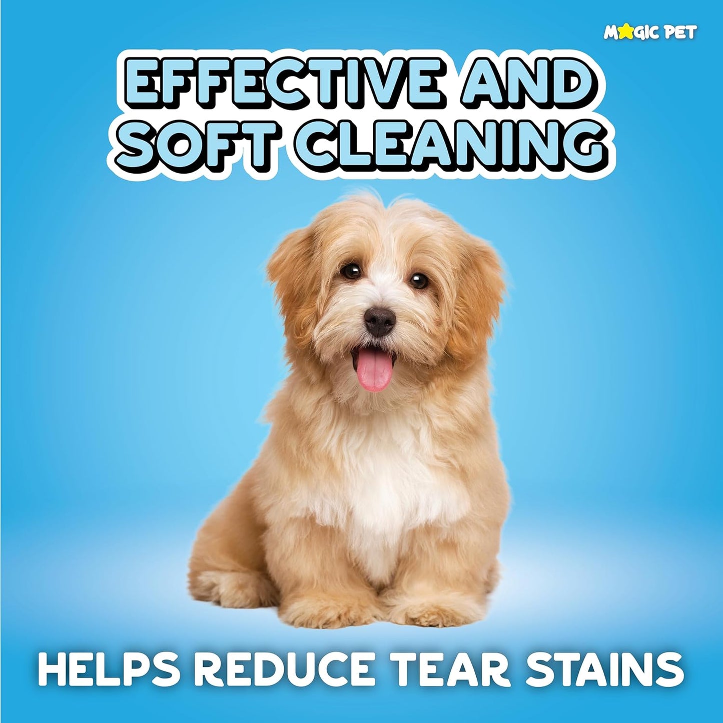 Magic Pet Hypoallergenic Eye Cleaner Wipes for Dogs & Cats, 120 Count.